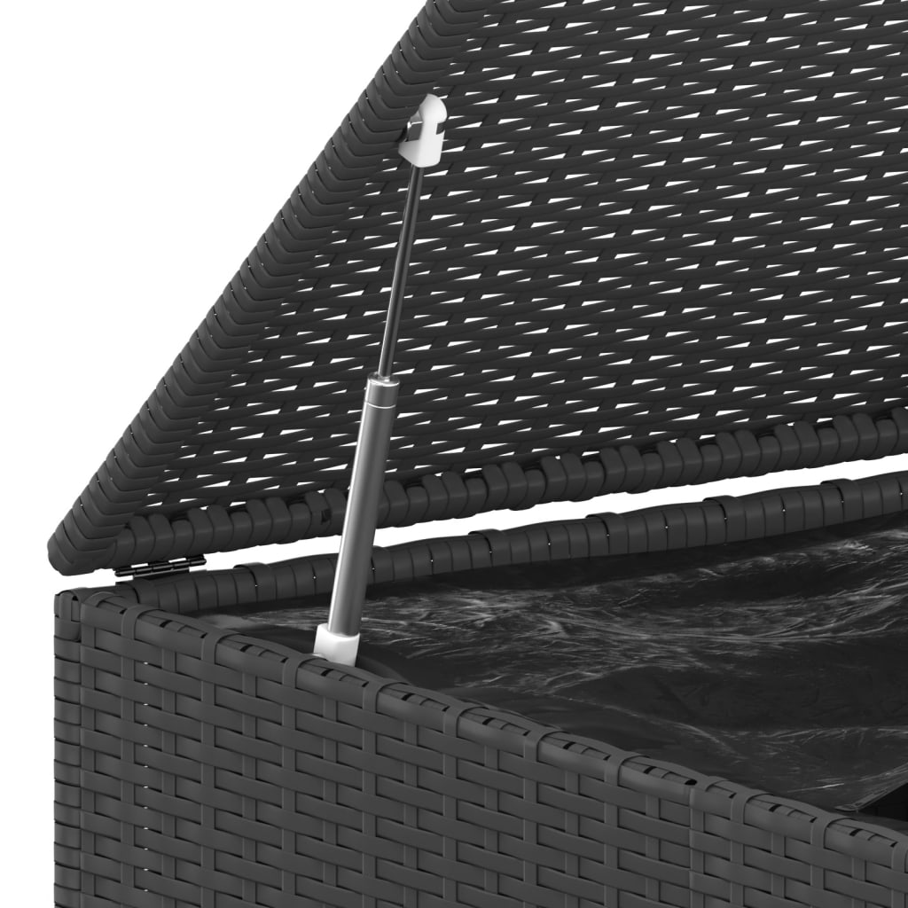 Garten-Kissenbox PE Rattan 145x100x103 cm Schwarz - Pazzar.ch