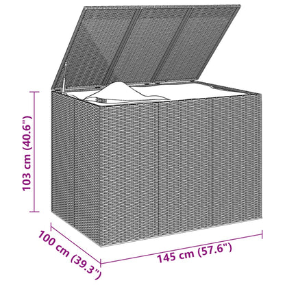 Garten-Kissenbox PE Rattan 145x100x103 cm Schwarz - Pazzar.ch