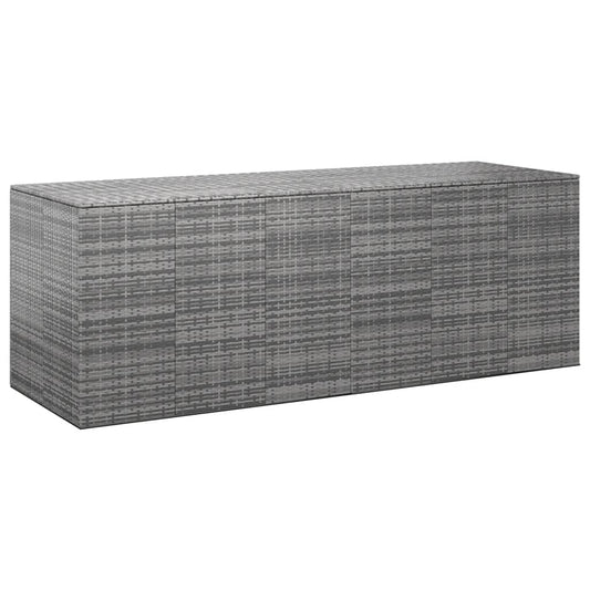 Garten-Kissenbox PE Rattan 291x100,5x104 cm Grau - Pazzar.ch