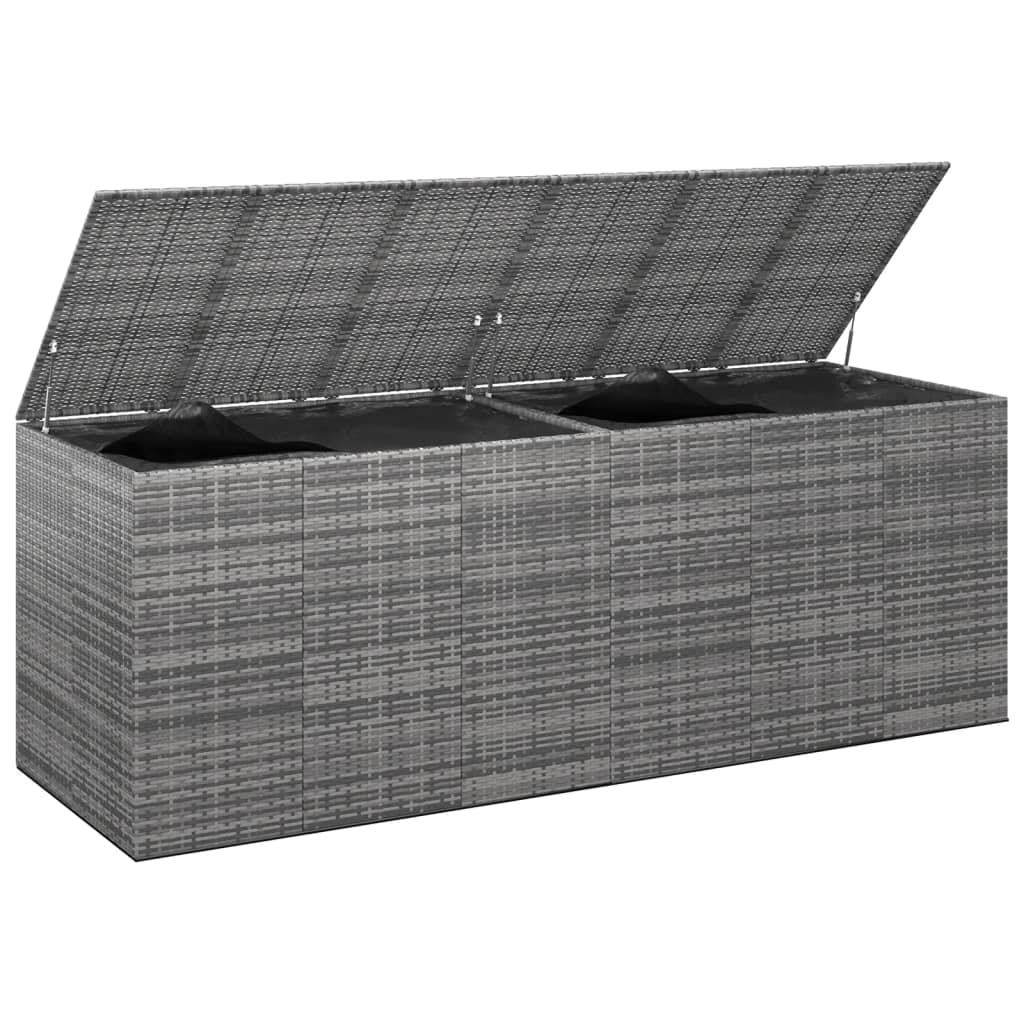 Garten-Kissenbox PE Rattan 291x100,5x104 cm Grau - Pazzar.ch