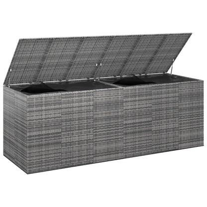 Garten-Kissenbox PE Rattan 291x100,5x104 cm Grau - Pazzar.ch