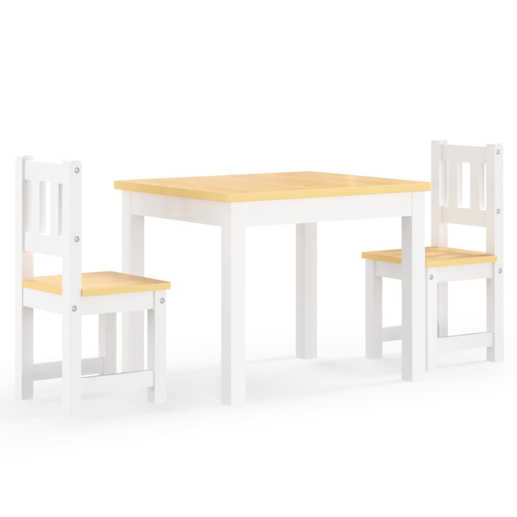 3-tlg. Kinder-Sitzgruppe Weiß und Beige MDF - Pazzar.ch