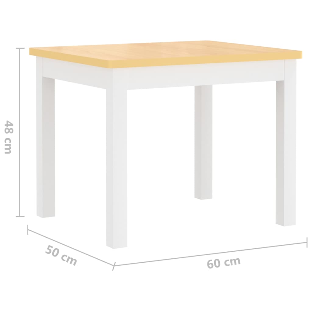 3-tlg. Kinder-Sitzgruppe Weiß und Beige MDF - Pazzar.ch