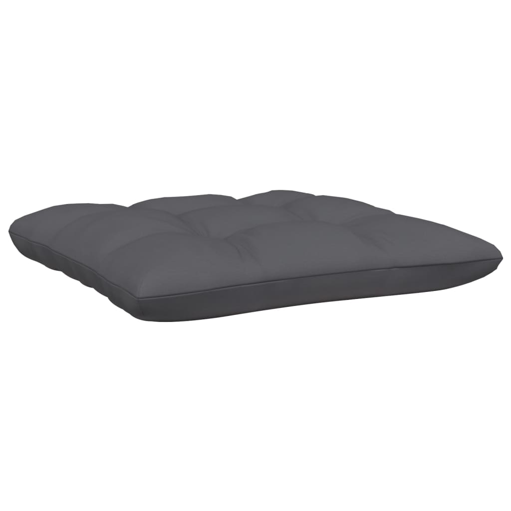 Gartenhocker mit Anthrazit Kissen Schwarz Massivholz Kiefer - Pazzar.ch