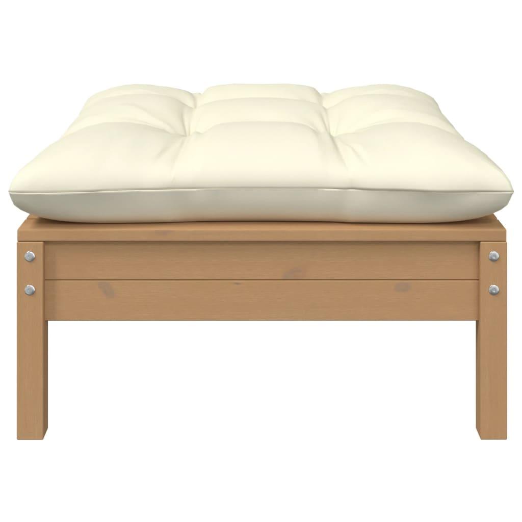 Gartensofa 2-Sitzer mit Creme Kissen Massivholz Kiefer - Pazzar.ch