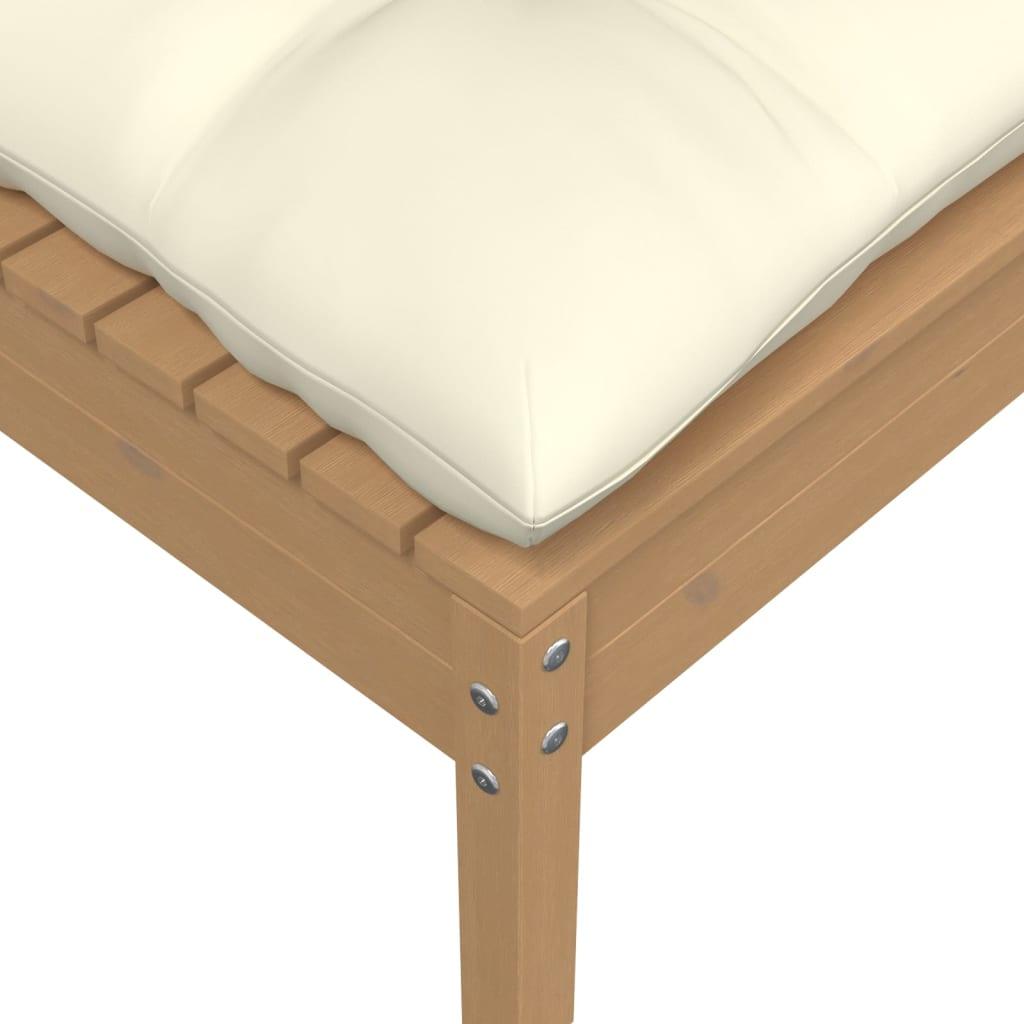 Gartensofa 2-Sitzer mit Creme Kissen Massivholz Kiefer - Pazzar.ch