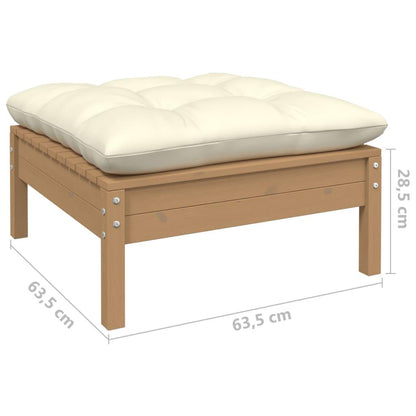 Gartensofa 2-Sitzer mit Creme Kissen Massivholz Kiefer - Pazzar.ch