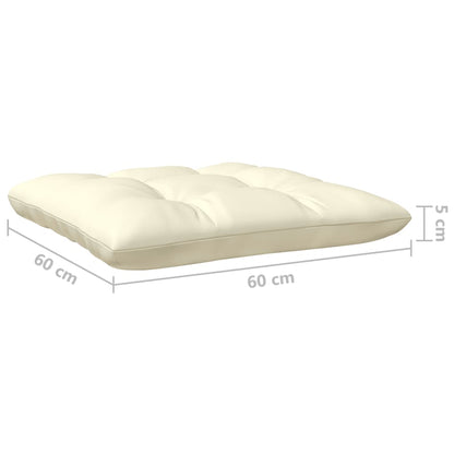 3-tlg. Garten-Lounge-Set mit Kissen in Creme Massivholz Kiefer - Pazzar.ch