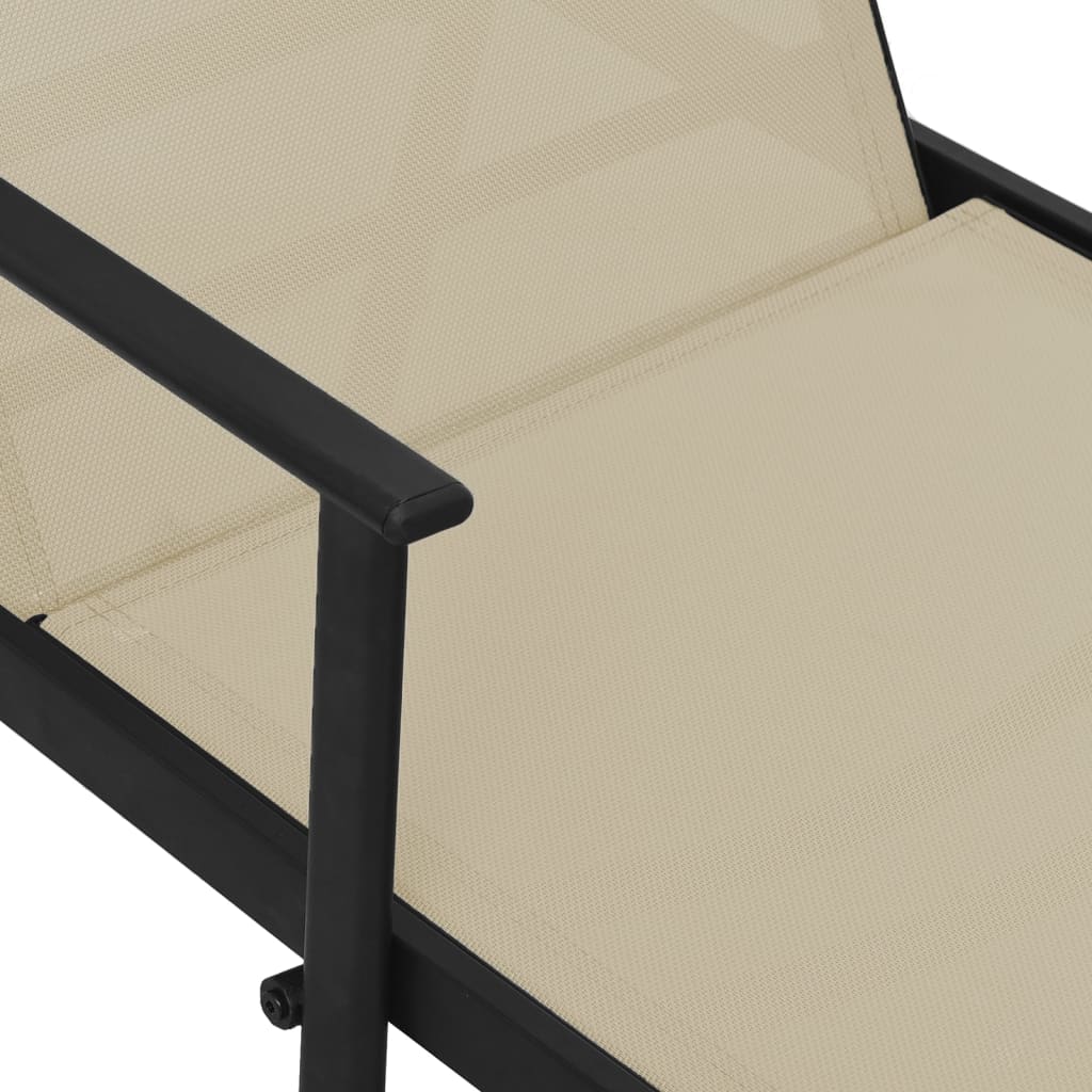 Sonnenliege Stahl und Textilene Creme - Pazzar.ch