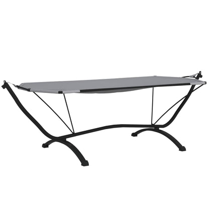 Outdoor-Loungebett mit Dach Grau Stahl und Oxford-Stoff - Pazzar.ch