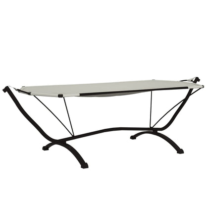 Outdoor-Loungebett mit Dach Creme Stahl und Oxford-Stoff - Pazzar.ch