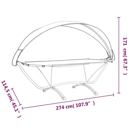 Outdoor-Loungebett mit Dach Creme Stahl und Oxford-Stoff - Pazzar.ch