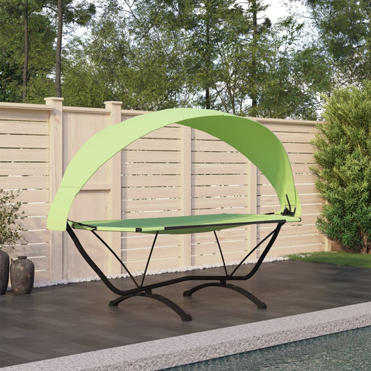 Outdoor-Loungebett mit Dach Grün Stahl und Oxford-Stoff - Pazzar.ch