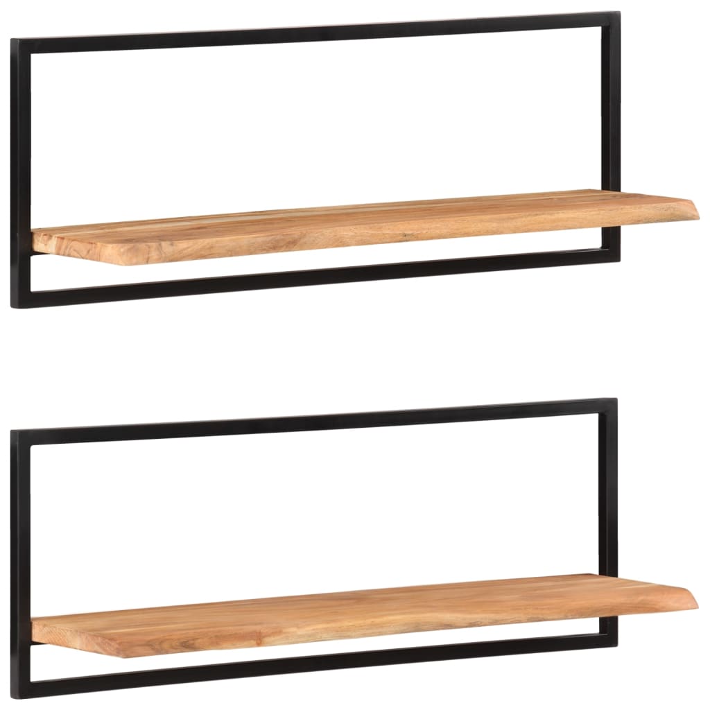 Wandregale 2 Stk. 100x24x35 cm Massivholz Akazie und Stahl - Pazzar.ch