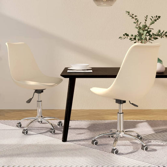 Esszimmerstühle 2 Stk. Drehbar Creme Stoff - Pazzar.ch