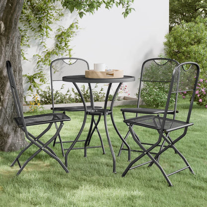 Klappbare Gartenstühle 4 Stk. Streckgitter Anthrazit - Pazzar.ch