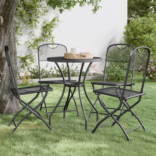 Klappbare Gartenstühle 4 Stk. Streckgitter Anthrazit - Pazzar.ch