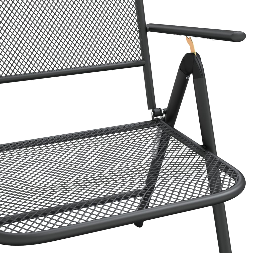 Klappbare Gartenstühle 4 Stk. Streckgitter Anthrazit - Pazzar.ch