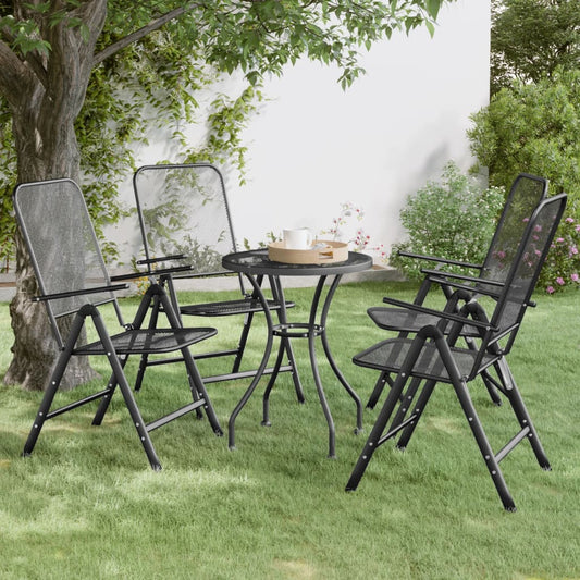 Klappbare Gartenstühle 4 Stk. Streckgitter Anthrazit - Pazzar.ch