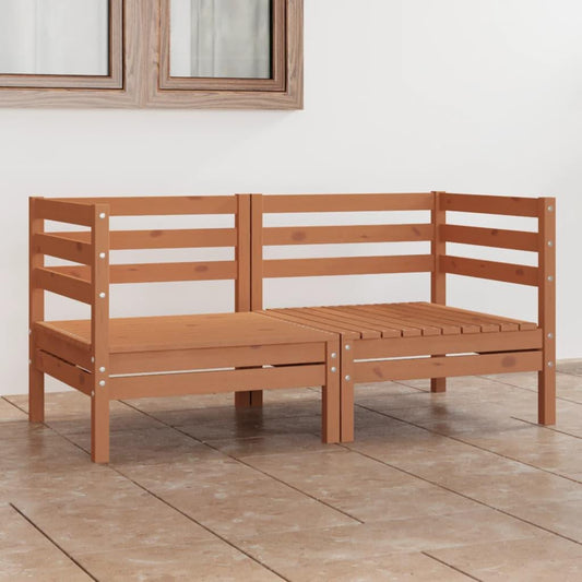 2-Sitzer-Gartensofa Honigbraun Massivholz Kiefer - Pazzar.ch