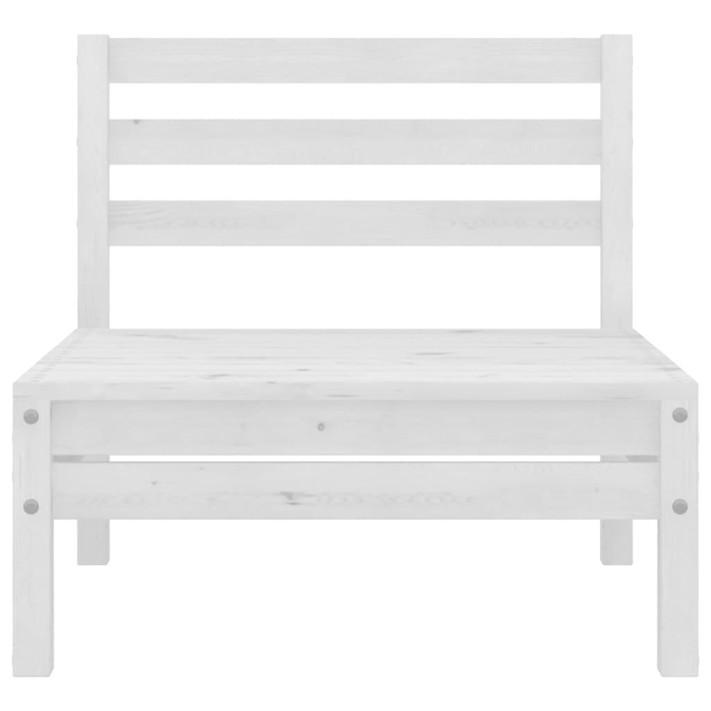 4-tlg. Garten-Lounge-Set Weiß Kiefer Massivholz