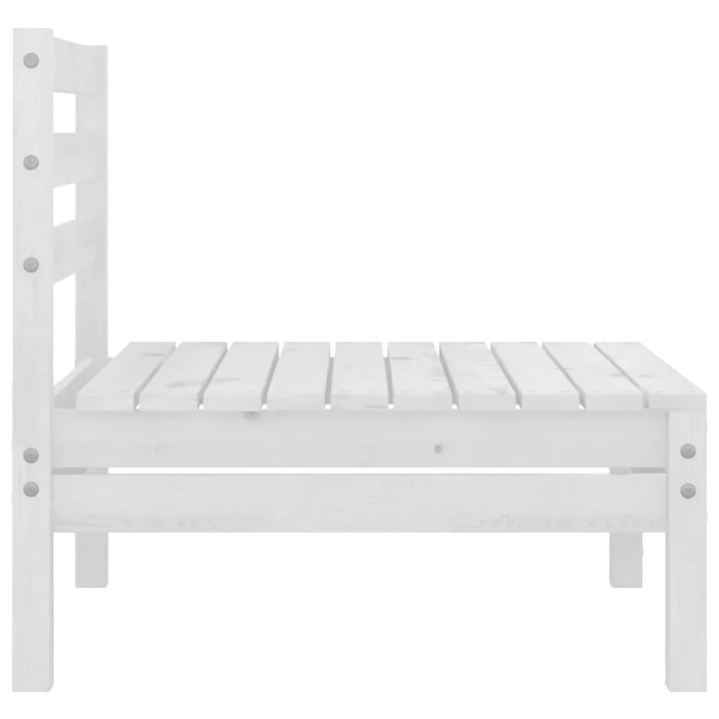 4-tlg. Garten-Lounge-Set Weiß Kiefer Massivholz - Pazzar.ch