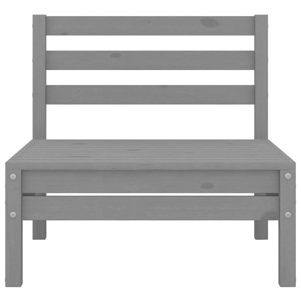 3-tlg. Garten-Lounge-Set Grau Massivholz Kiefer - Pazzar.ch
