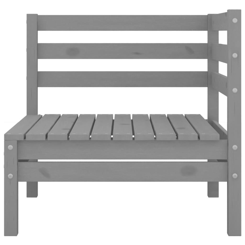 4-tlg. Garten-Lounge-Set Grau Massivholz Kiefer