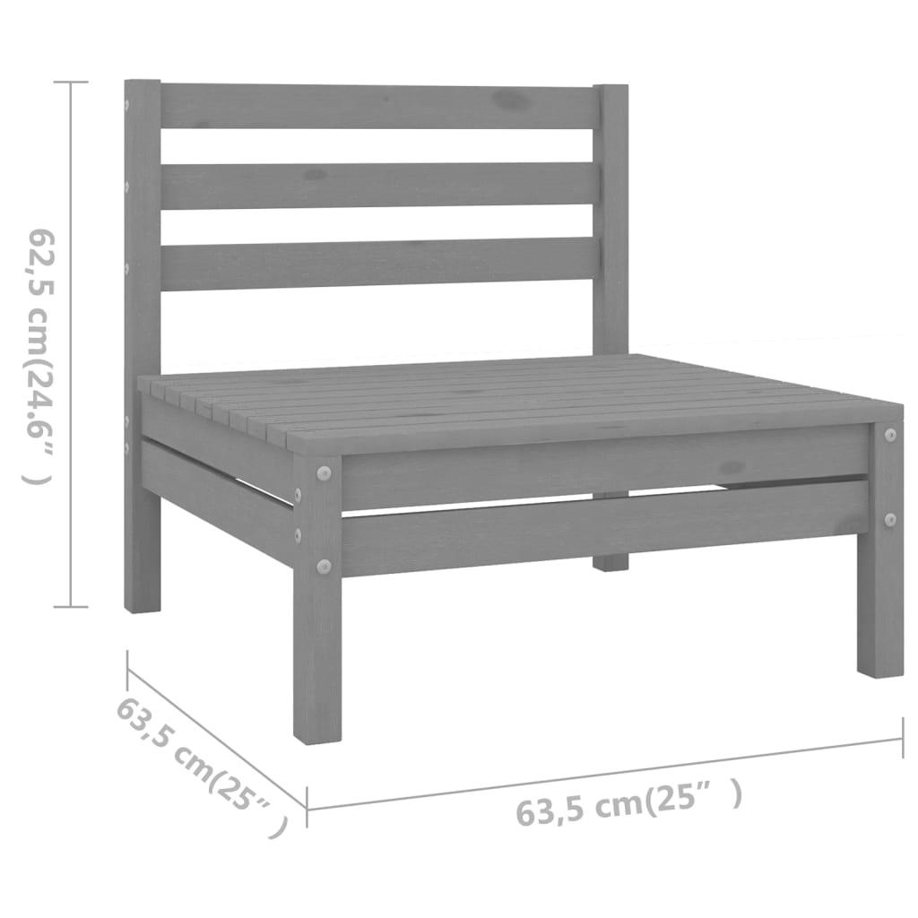 6-tlg. Garten-Lounge-Set Massivholz Kiefer Grau - Pazzar.ch