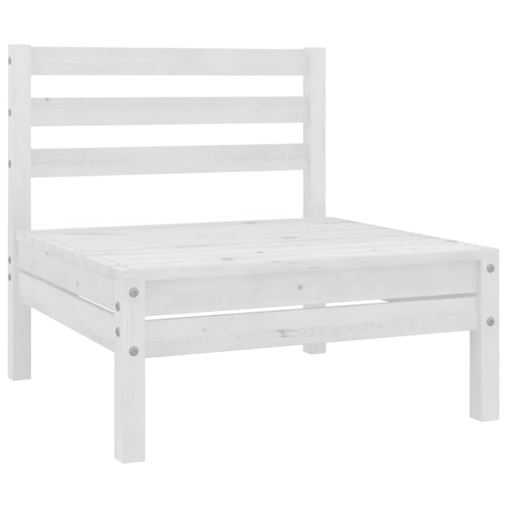 10-tlg. Garten-Lounge-Set Massivholz Kiefer Weiß - Pazzar.ch