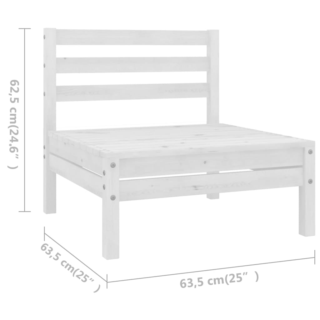 10-tlg. Garten-Lounge-Set Massivholz Kiefer Weiß - Pazzar.ch