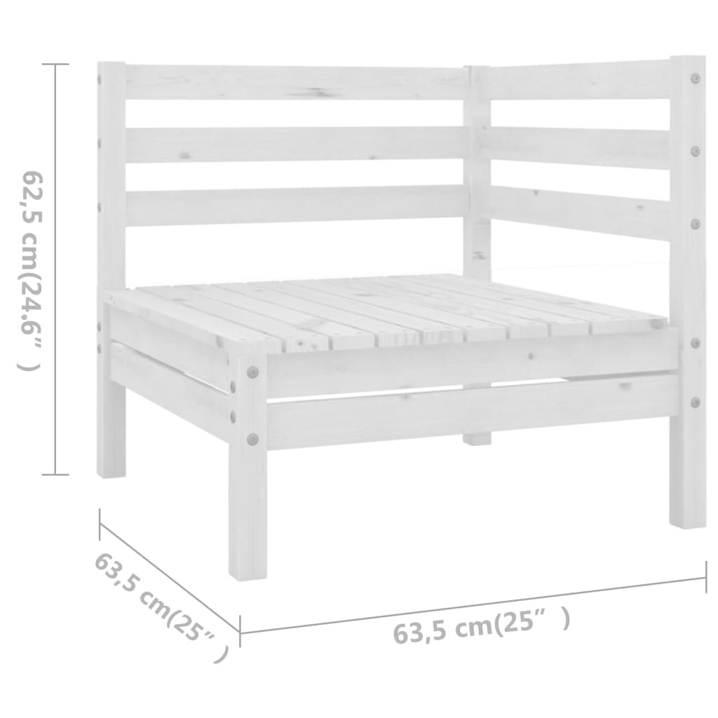 10-tlg. Garten-Lounge-Set Massivholz Kiefer Weiß - Pazzar.ch