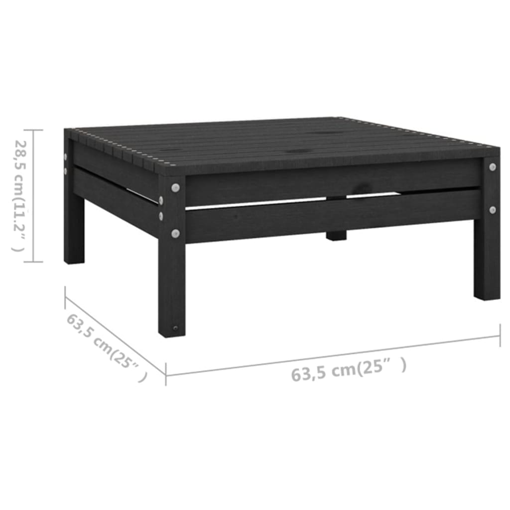 10-tlg. Garten-Lounge-Set Massivholz Kiefer Schwarz - Pazzar.ch