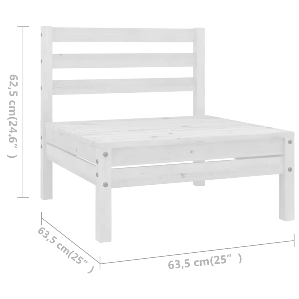 10-tlg. Garten-Lounge-Set Massivholz Kiefer Weiß - Pazzar.ch