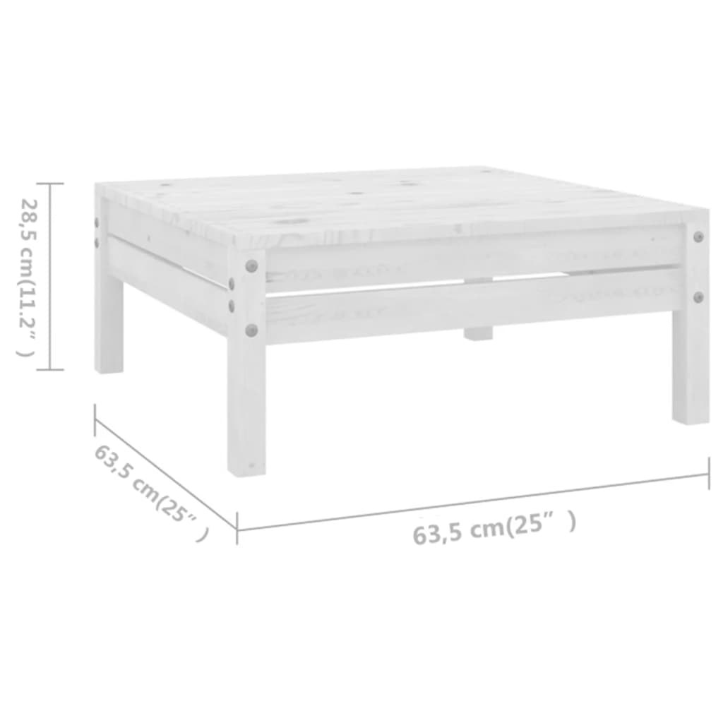 10-tlg. Garten-Lounge-Set Massivholz Kiefer Weiß - Pazzar.ch