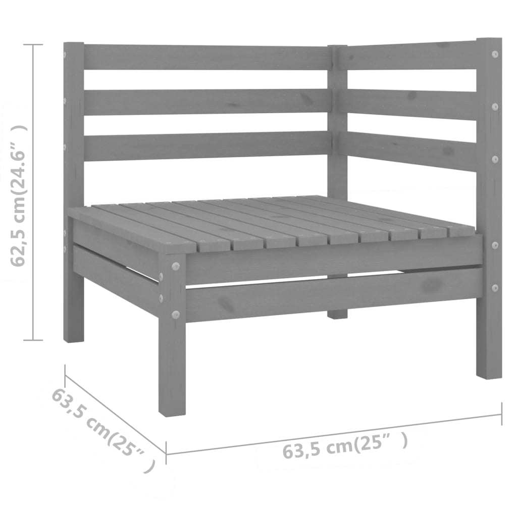 10-tlg. Garten-Lounge-Set Massivholz Kiefer Grau - Pazzar.ch