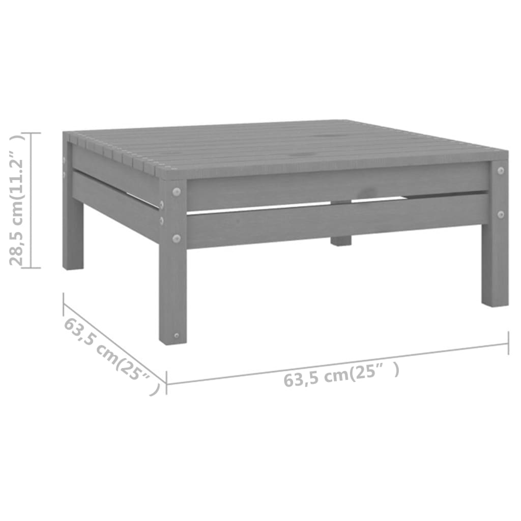 10-tlg. Garten-Lounge-Set Massivholz Kiefer Grau - Pazzar.ch