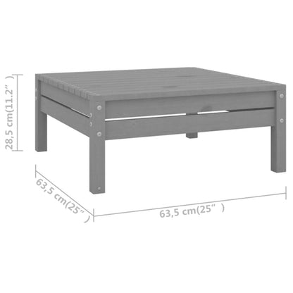 10-tlg. Garten-Lounge-Set Massivholz Kiefer Grau - Pazzar.ch