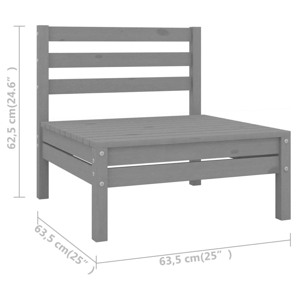 10-tlg. Garten-Lounge-Set Massivholz Kiefer Grau - Pazzar.ch