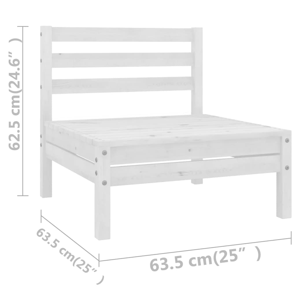 10-tlg. Garten-Lounge-Set Massivholz Kiefer Weiß - Pazzar.ch