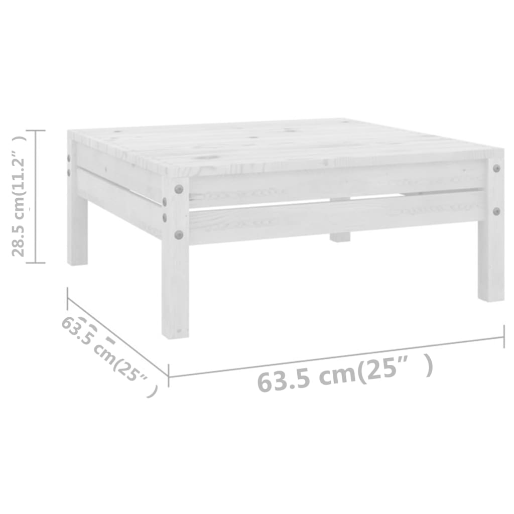 10-tlg. Garten-Lounge-Set Massivholz Kiefer Weiß - Pazzar.ch