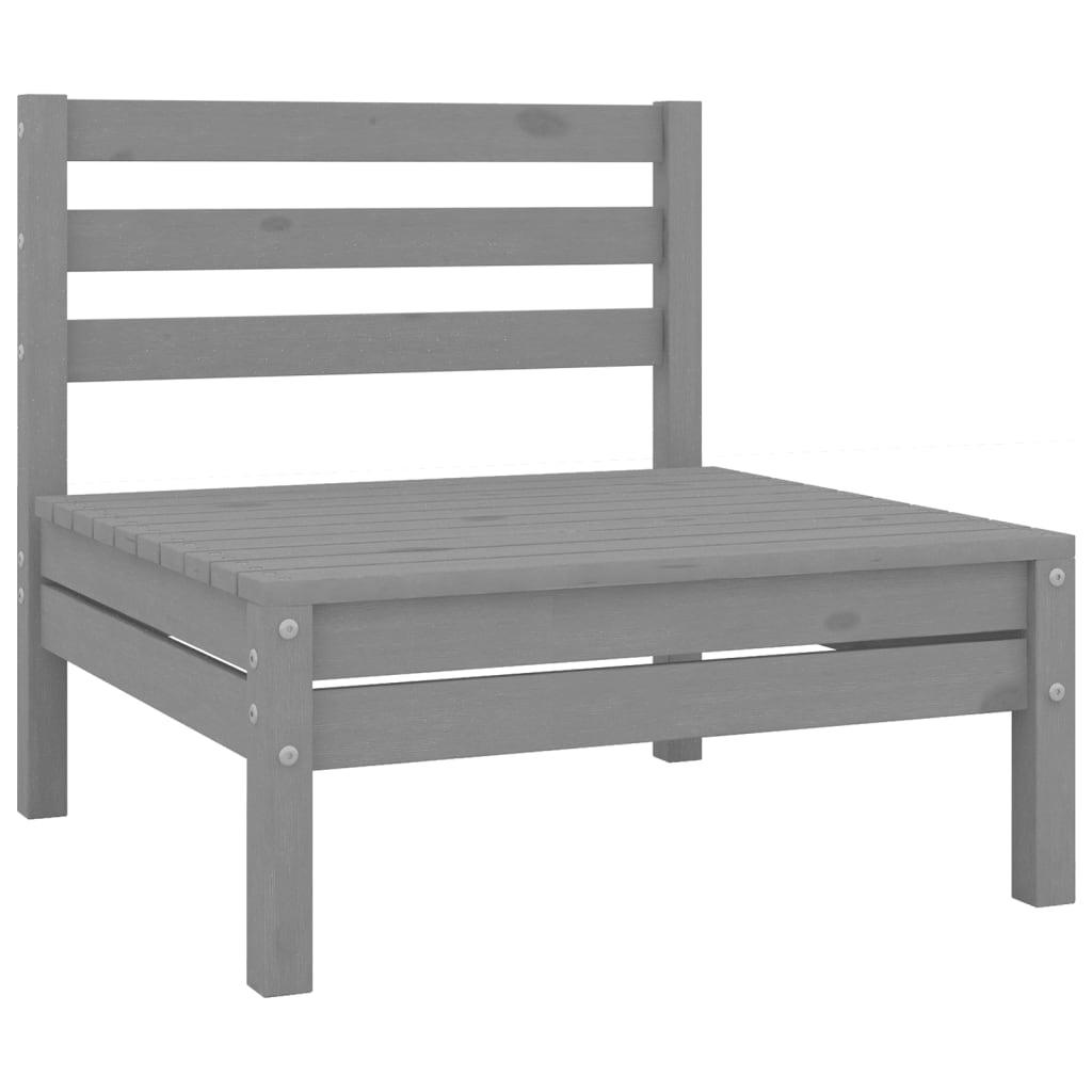 6-tlg. Garten-Lounge-Set Grau Massivholz Kiefer - Pazzar.ch