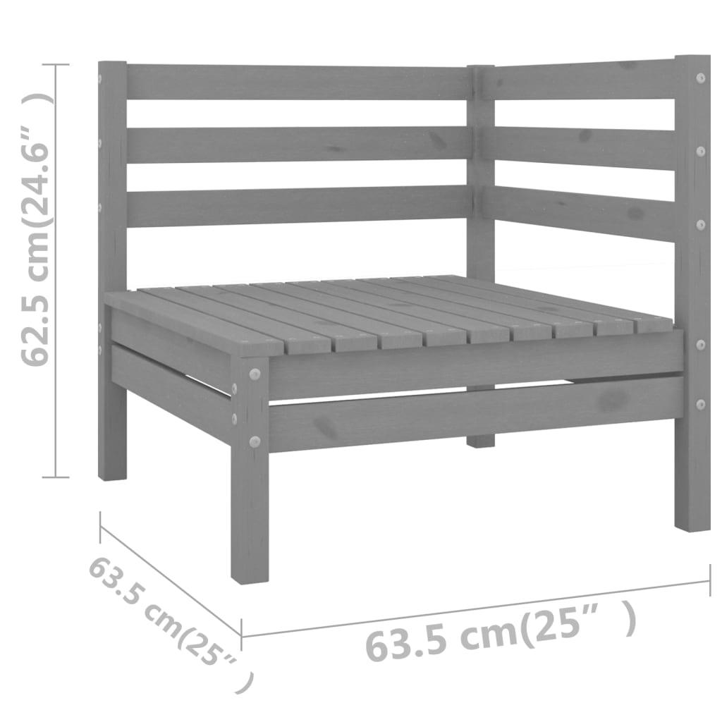 6-tlg. Garten-Lounge-Set Grau Massivholz Kiefer - Pazzar.ch