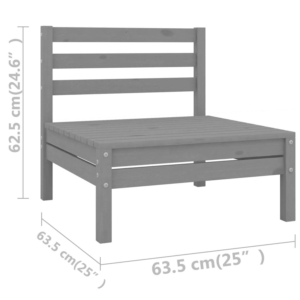 6-tlg. Garten-Lounge-Set Grau Massivholz Kiefer - Pazzar.ch