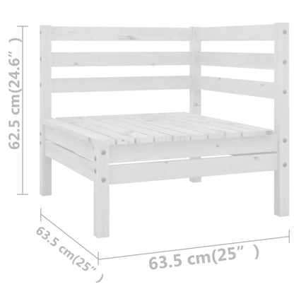 7-tlg. Garten-Lounge-Set Weiß Massivholz Kiefer - Pazzar.ch