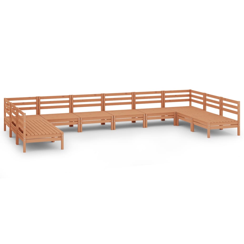10-tlg. Garten-Lounge-Set Honigbraun Massivholz Kiefer - Pazzar.ch