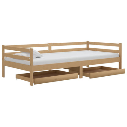 Tagesbett mit Schubladen 90x200 cm Honigbraun Massivholz Kiefer - Pazzar.ch