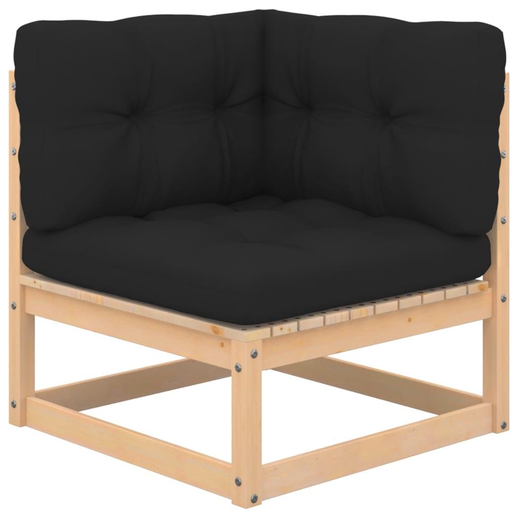 3-tlg. Garten-Lounge-Set mit Kissen Kiefer Massivholz - Pazzar.ch