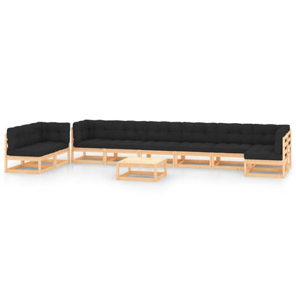 10-tlg. Garten-Lounge-Set mit Kissen Massivholz Kiefer - Pazzar.ch