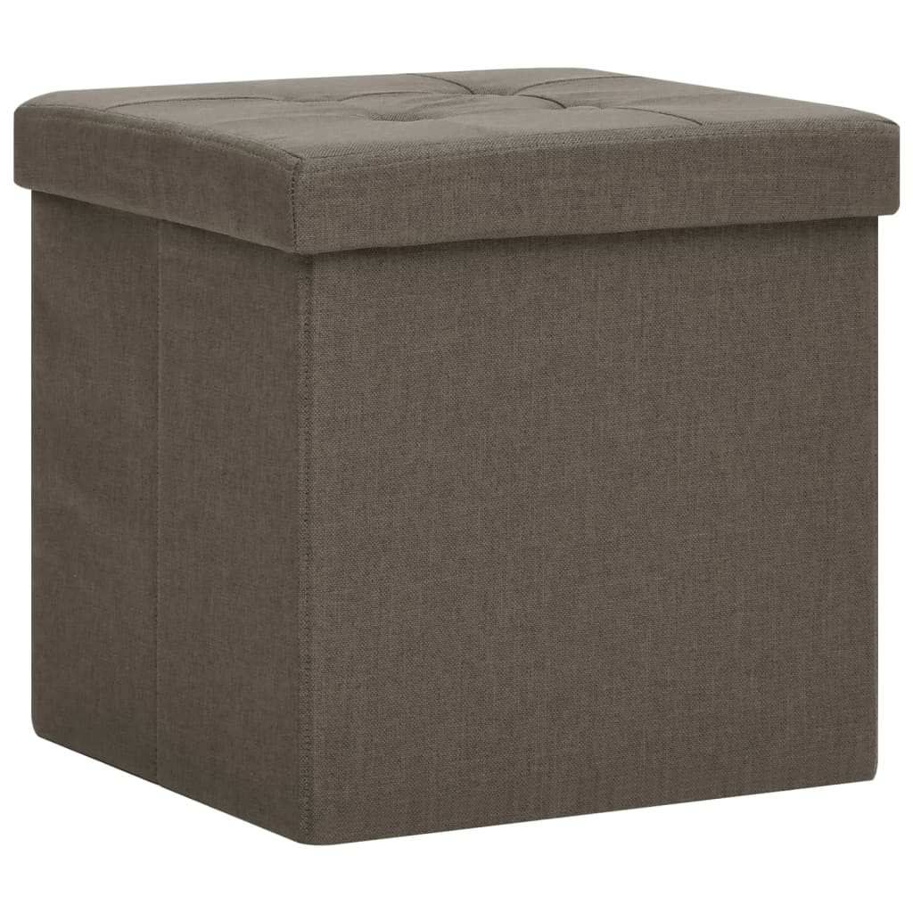 Hocker mit Stauraum Braun Leinenoptik - Pazzar.ch